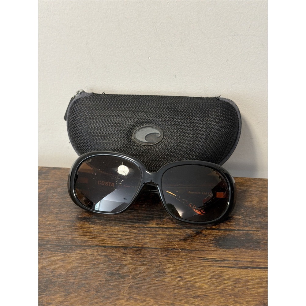 Costa Del Mar Hammock HM 47 Sunglasses, Black Frame w/580p Amber Lenses